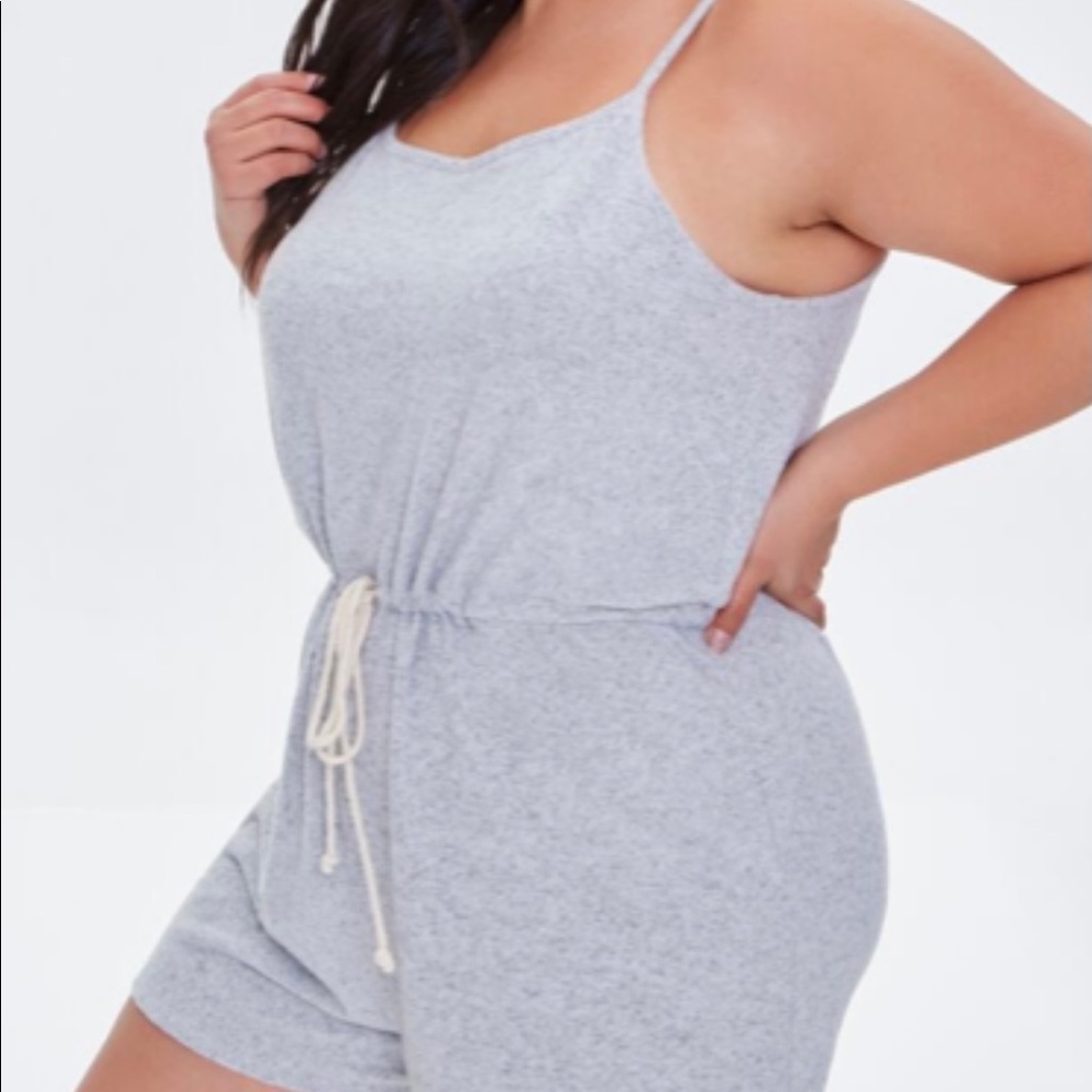 New Plus Size Cami Drawstring Romper Forever 21